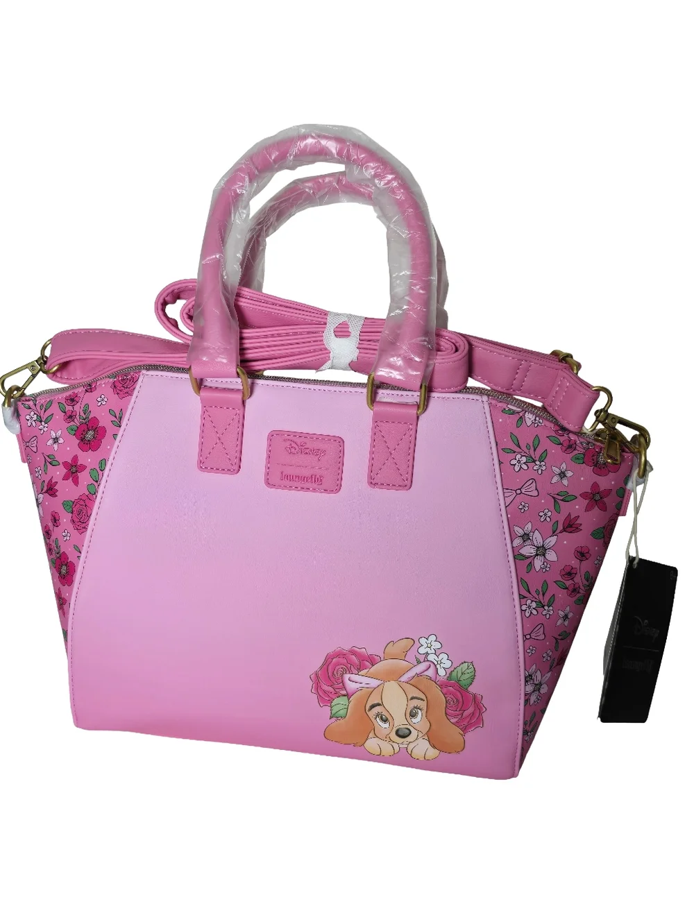 Loungefly Disney Lady & The Tramp Pink Satchel Bag NWT - Picture 3 of 5